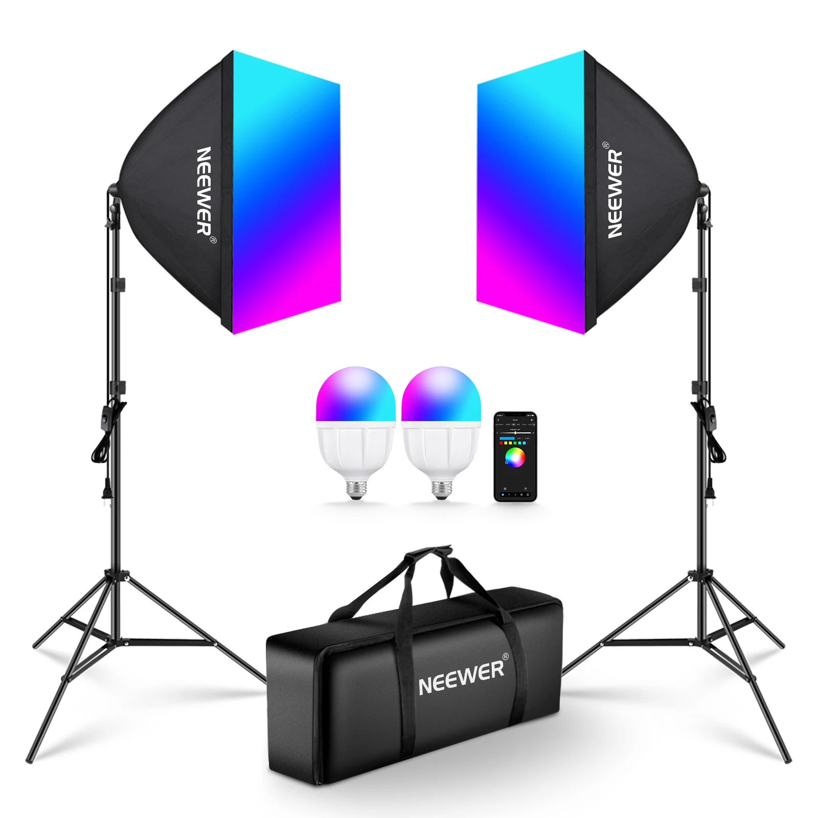 Lighting Effect In Photography - Kit de Iluminación con Softbox RGB