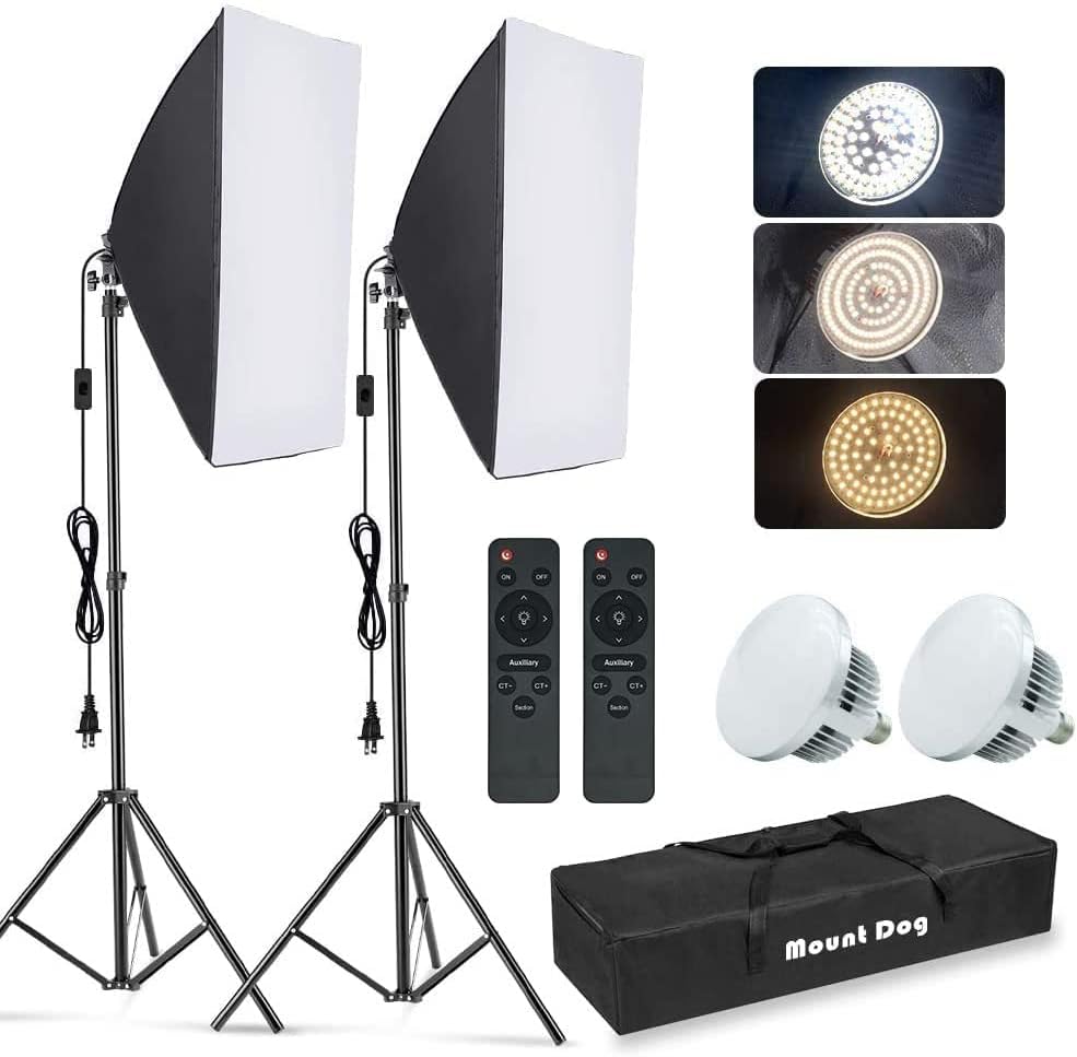 Photography Lighting Setup - Kit de iluminación con caja de