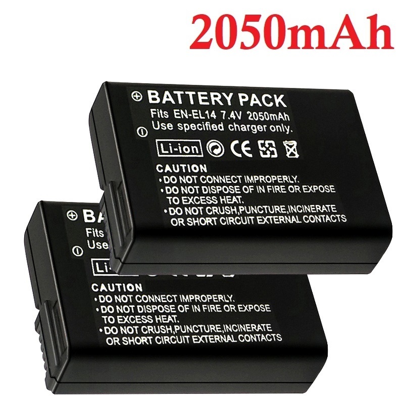 Nikon Camera D3500 - 2050mah EN-EL14a EL14 batería de cámara