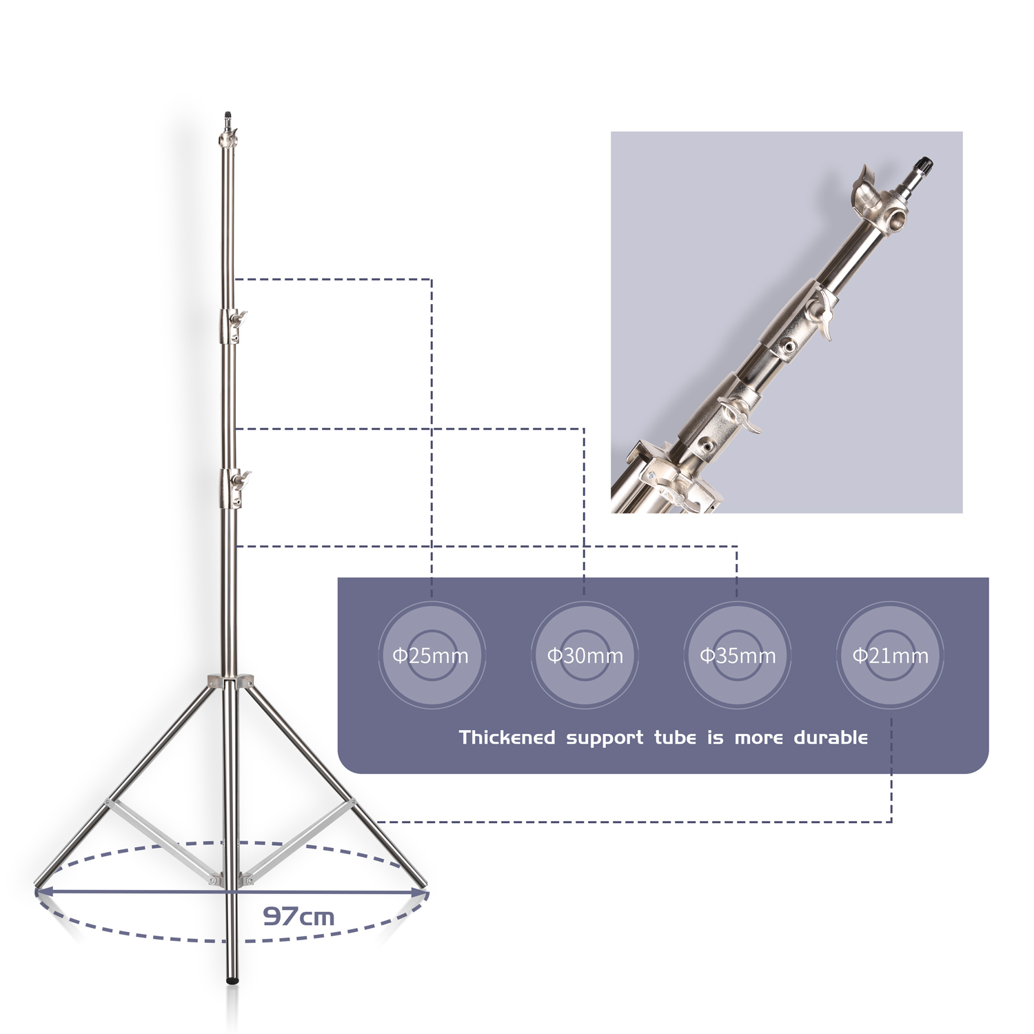 Soporte de luz de acero inoxid - Photography Lightning reseña y precio