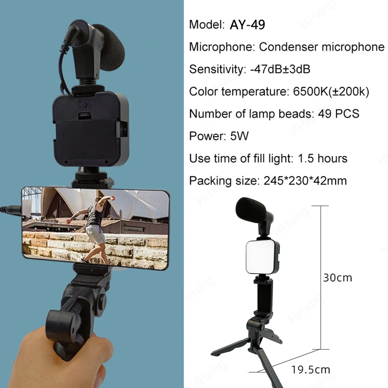 Kit de vlogging para teléfono  - Photography Led Lighting Kit reseña y precio