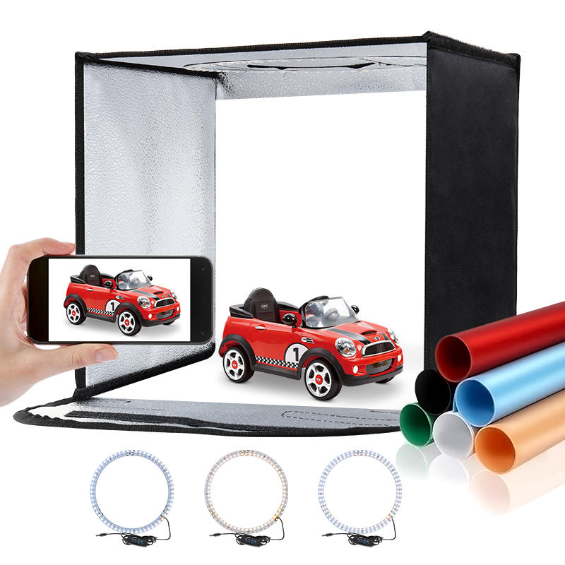 Caja de luz plegable para estu - Photography Led Lighting Kit reseña y precio